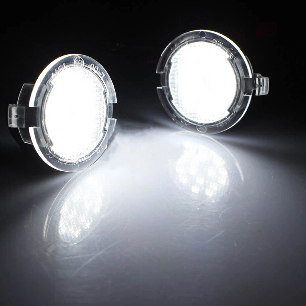 2X White LED Side Mirror Puddle Lights for Ford F150 Raptor (2009–2014)