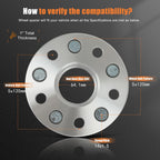 2X 1" Wheel Spacers 5x120 14x1.5 for Honda Civic, Pilot, Odyssey, Acura MDX, TL