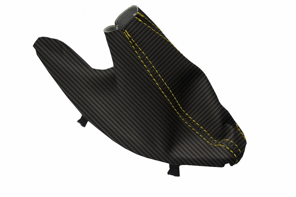 E Brake Boot Cover for BMW F30 F31 F32 F33 F34 F35 (2014–2019) Carbon Fiber Yellow Stitch