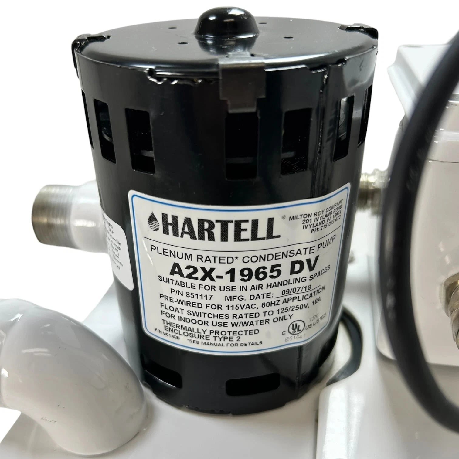 Cast Aluminum Condensate Pump Assembly for Hartell A2X-1965 (60Hz 1/10HP)