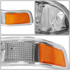 Set of 2 Chrome Amber Headlight Bumper Lamps for C10 Pickup Blazer (1998–2004)