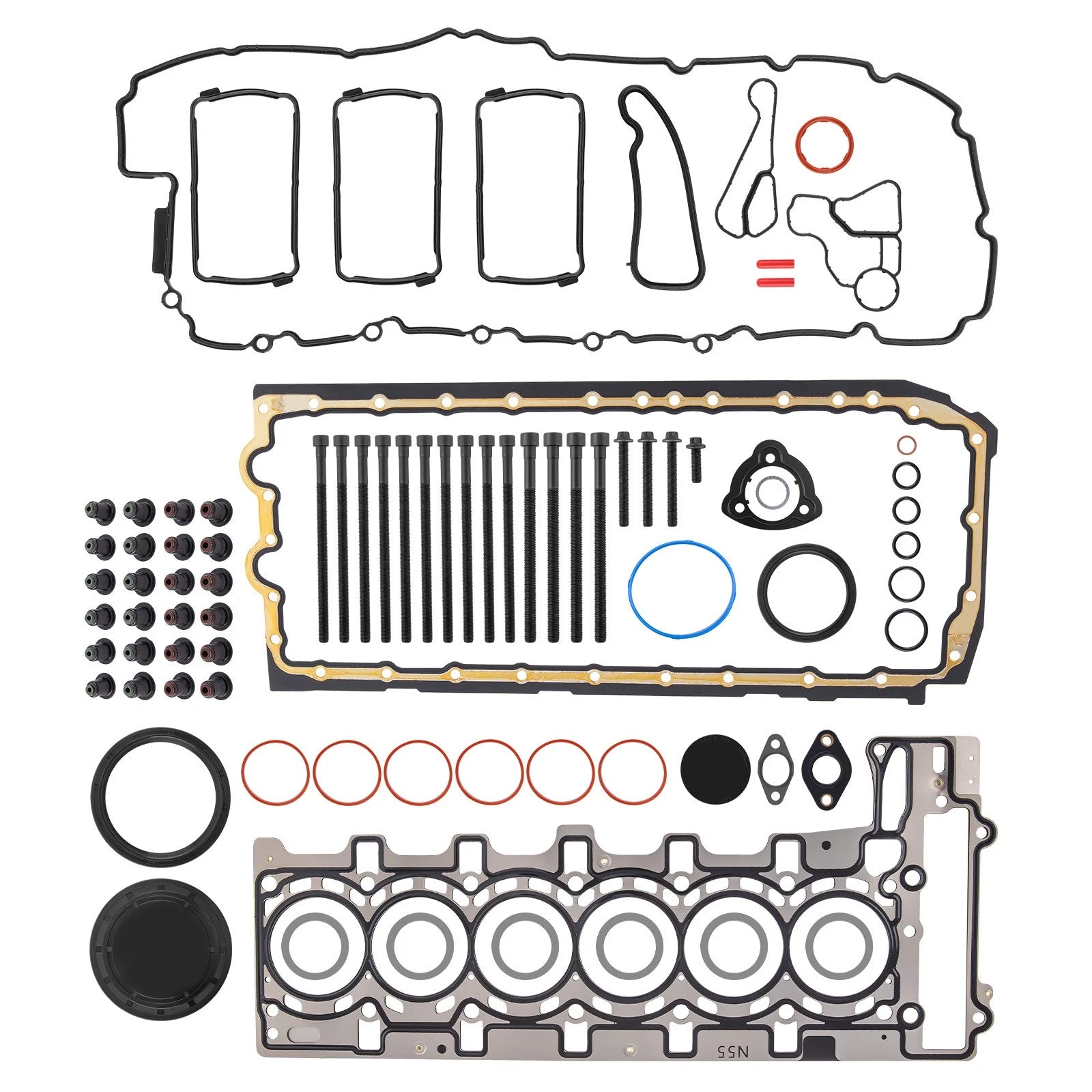 Engine Rebuild Gasket Seals Kit w/ Head Bolts for BMW F26 X4 (2015–2018)
