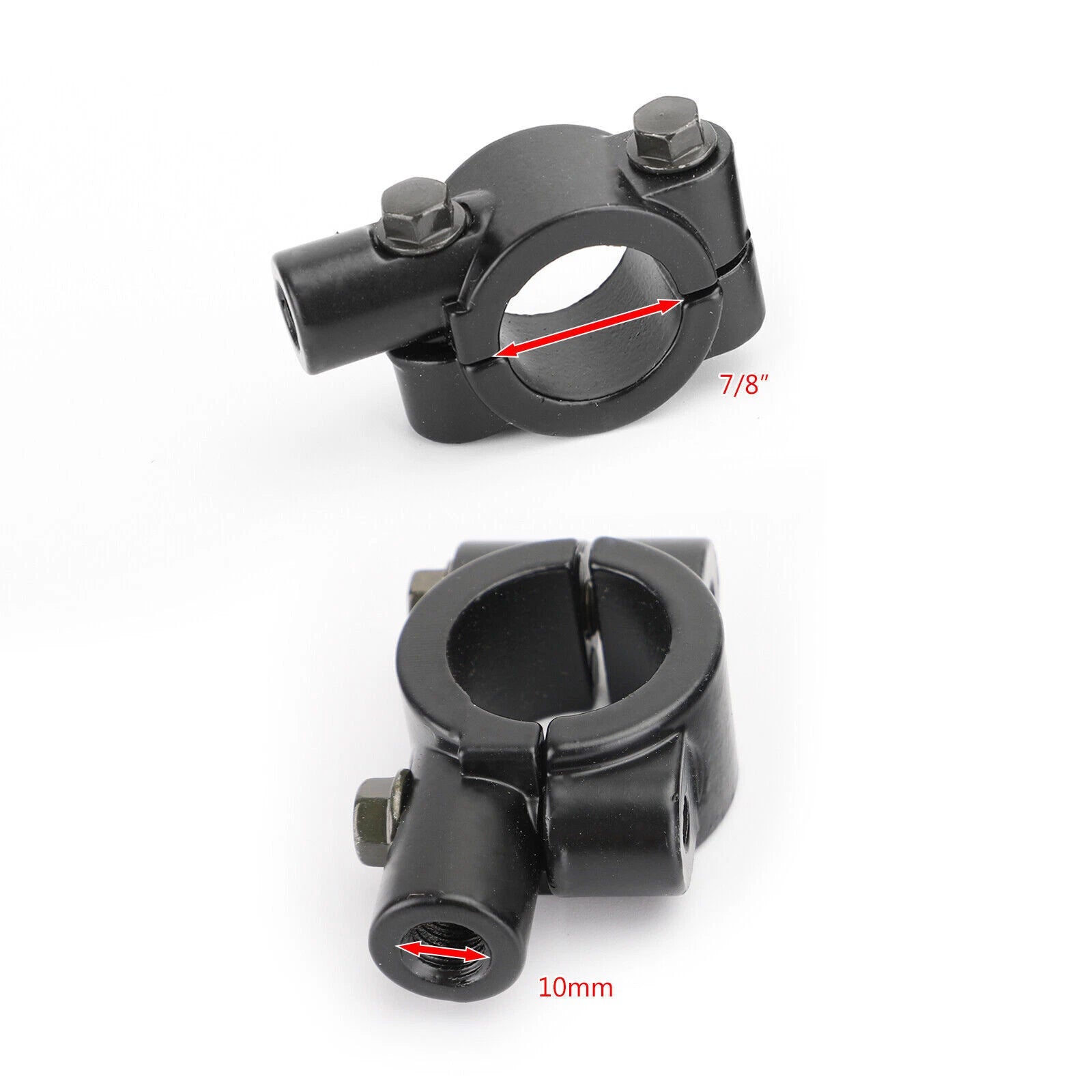 7/8" Bar Mirror Mount Holder Clamp Adaptor for Universal Motorcycle (10mm M10 CCW)
