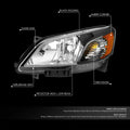 Headlight Assembly for Nissan NV200 (2013–2021) Black Housing Amber Corner