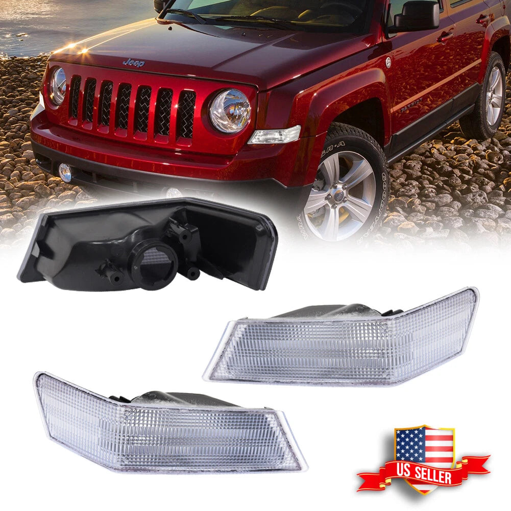 Clear Front Parking Light Turn Signal Lamps for Jeep Patriot (2007–2017)