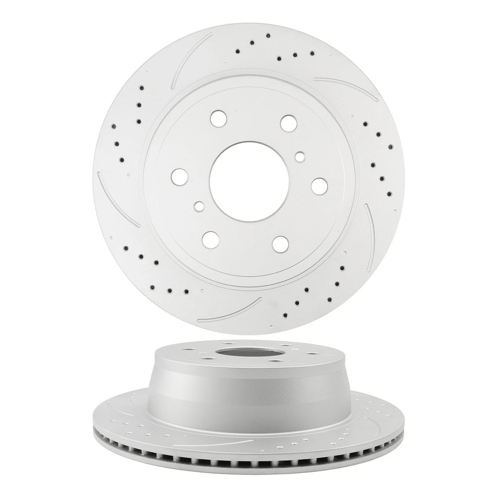 Rear Drilled Slotted Rotors & Ceramic Pads Kit for Chevy Tahoe (2007–2011)
