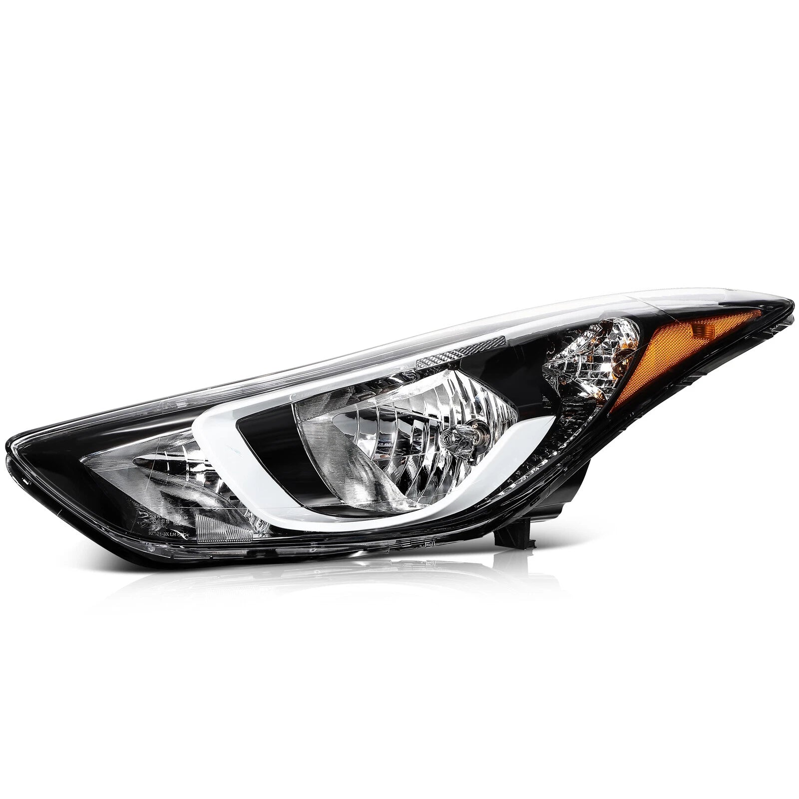 Headlight Assembly for Hyundai Elantra (2014–2016) Black Housing Halogen