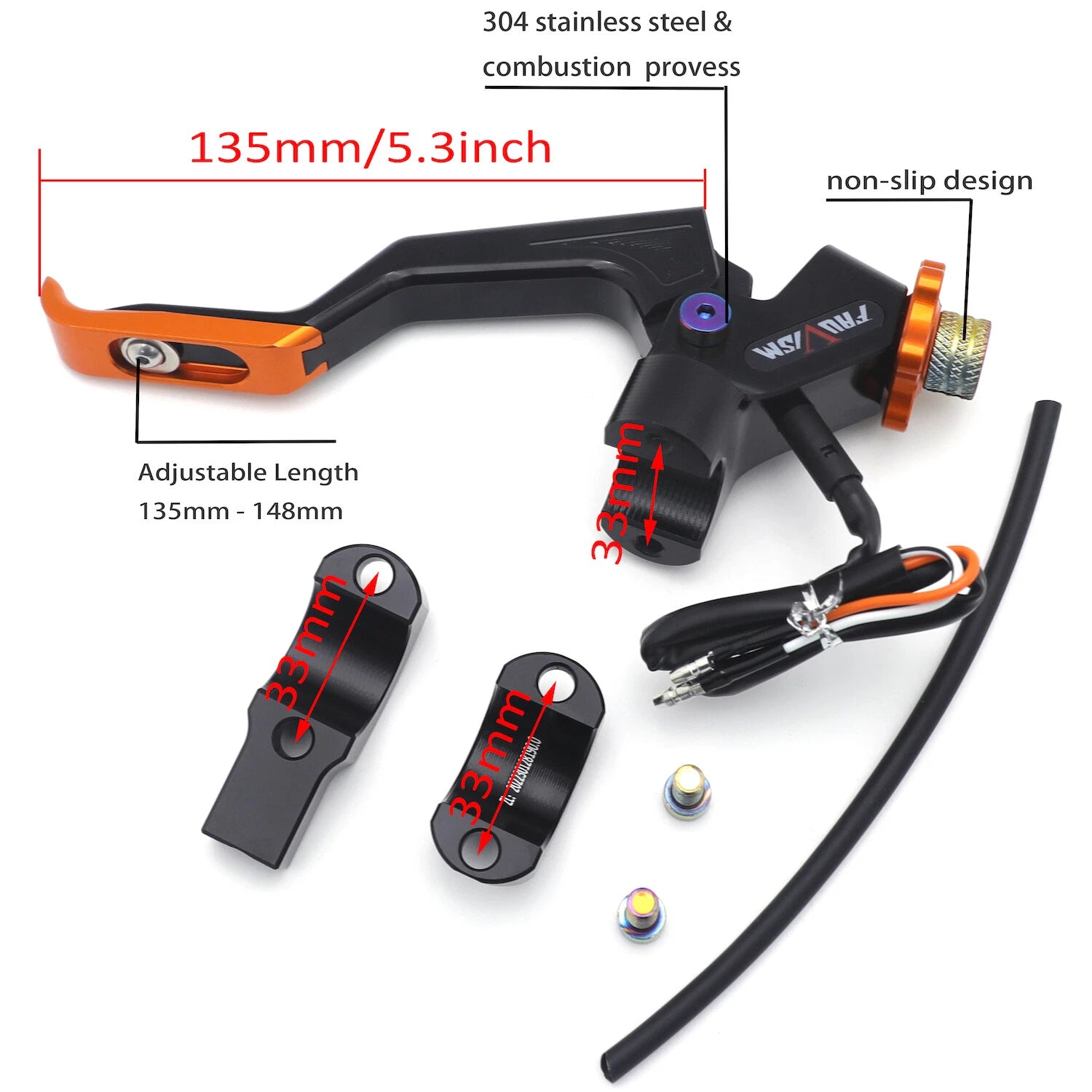 22mm Left Adjust Easy Pull Clutch Lever for Honda VTX1300 CBR1000 CBR600 (2002–2009)