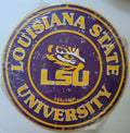 LSU Tigers Embossed Metal Round Circle Sign for Home Decor (2023)