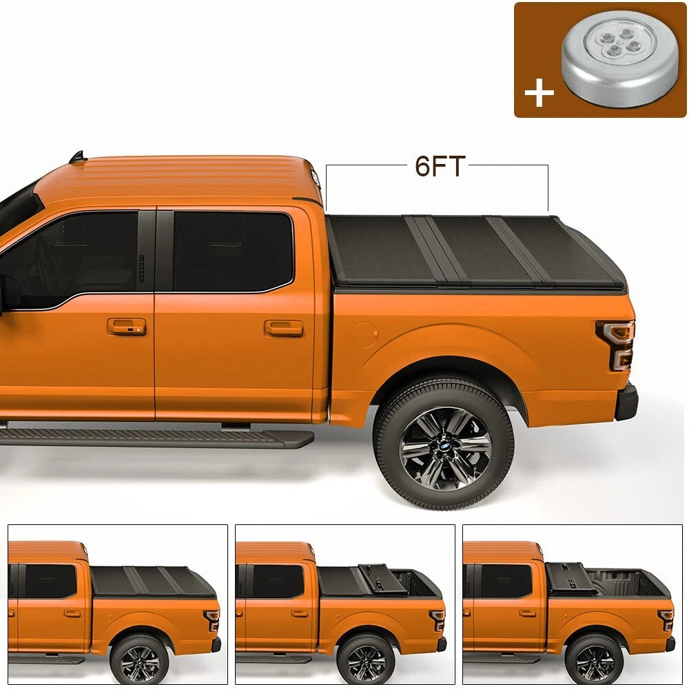 Hard Tri-Fold Tonneau Cover for Toyota Tacoma (2005–2018) 6FT Bed