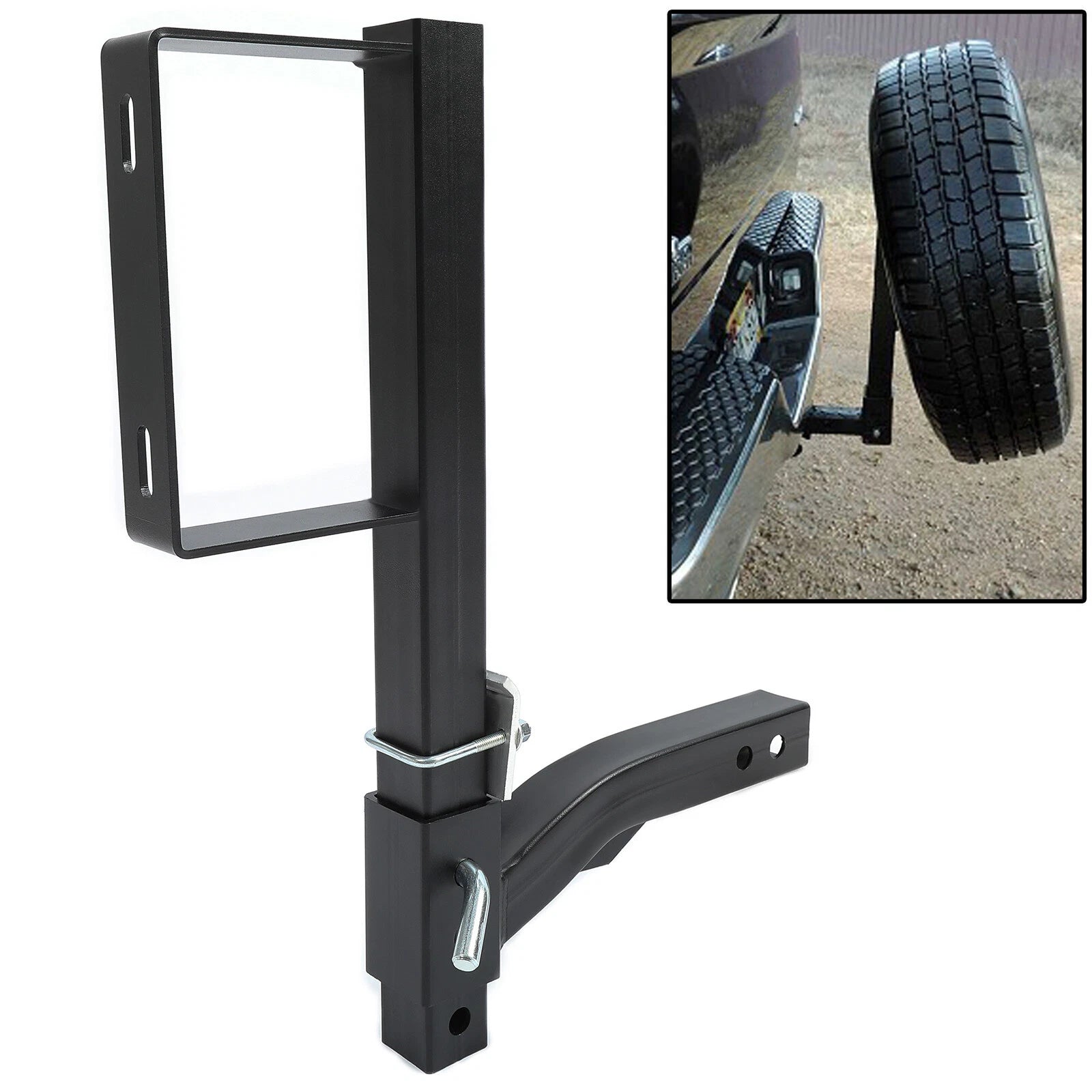 Spare Tire Mount for RV Truck Receiver Hitch (Fits 2" Receivers)