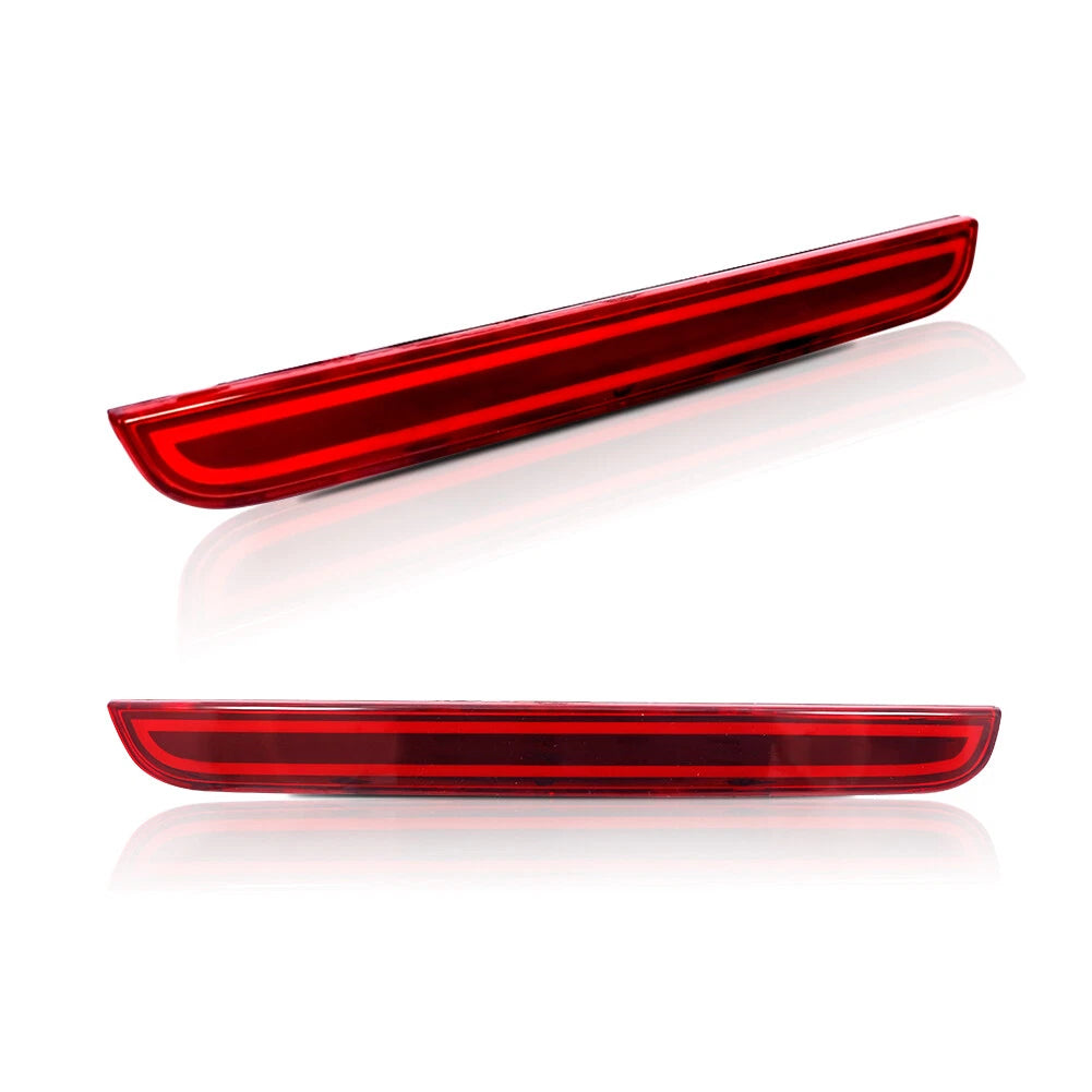 2X Red Lens LED Rear Reflectors for Dodge Challenger (2015–2023)
