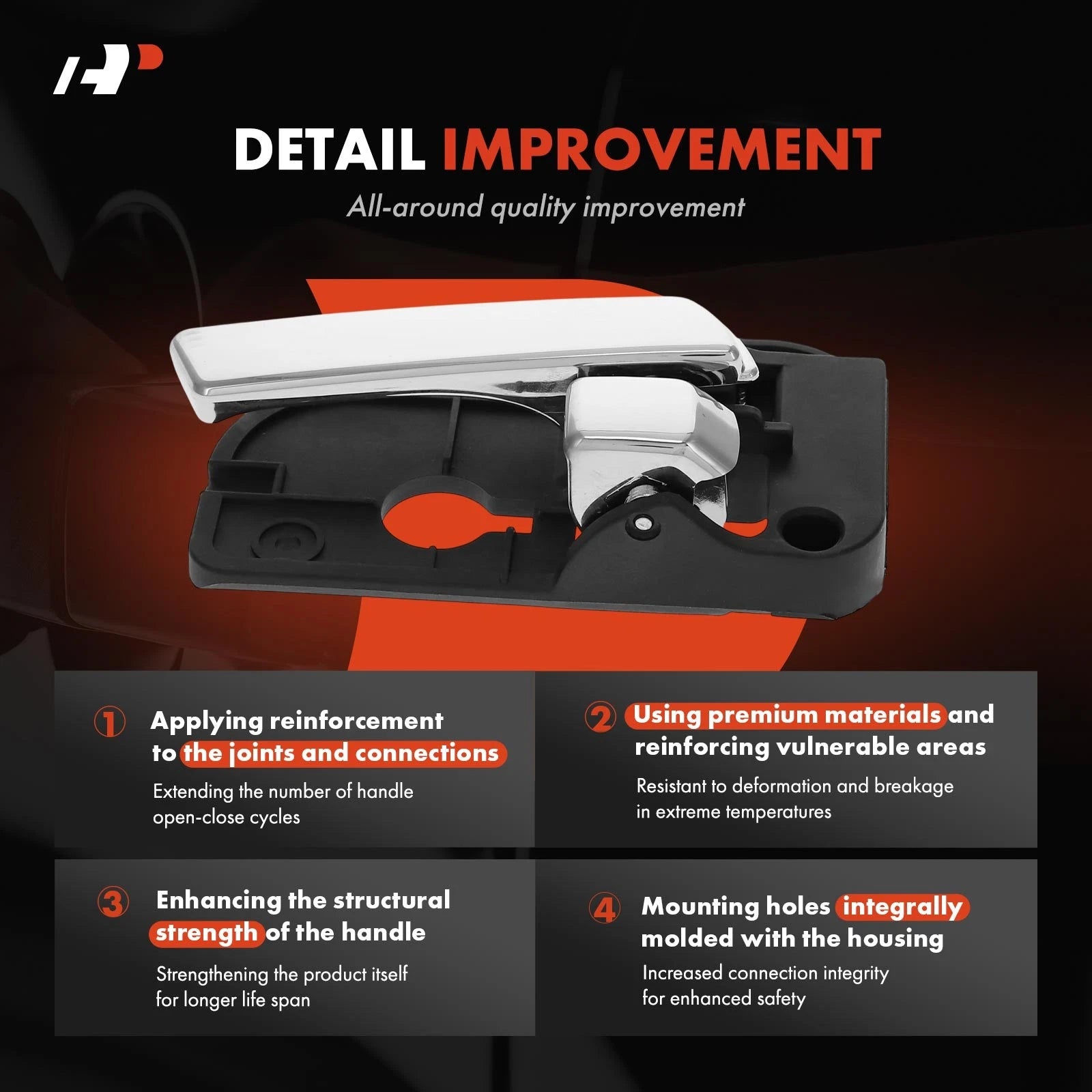 Left Plastic Interior Door Handle for Kia Rondo (2007-2012)