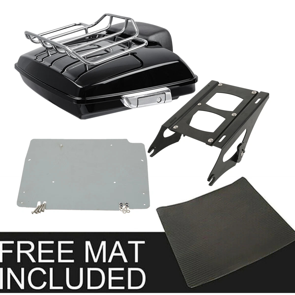 Razor Trunk Backrest Pad Mount Rack Plate for Harley Electra Glide (2014–2026)