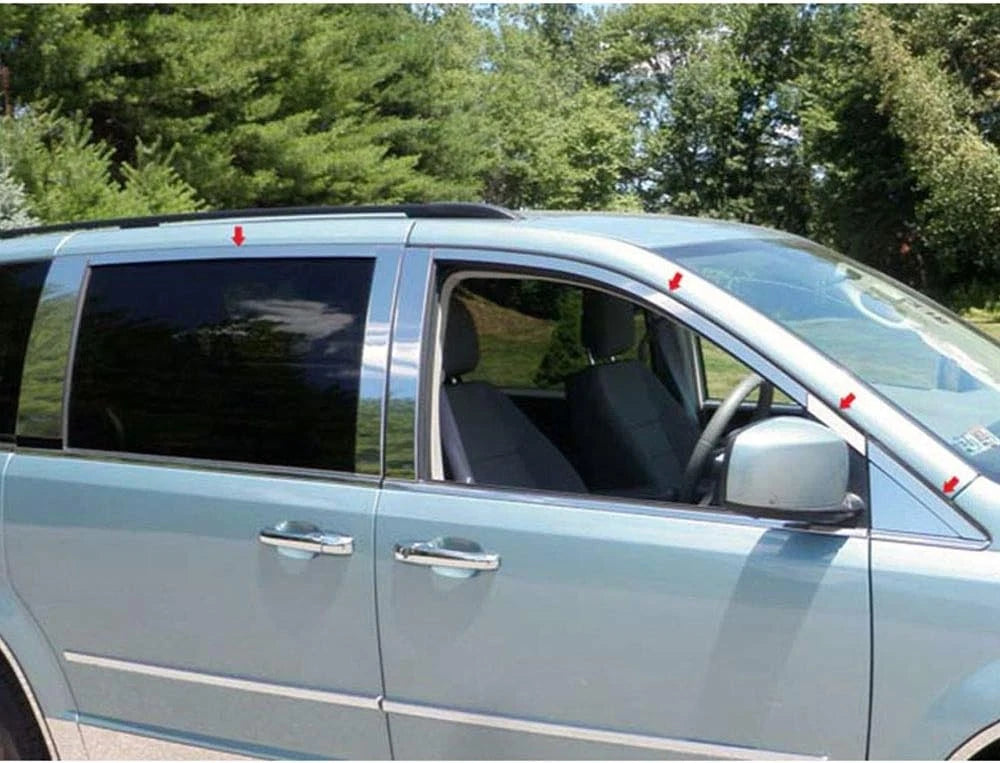 8p Luxury FX Chrome Window Package (w/o Posts) fits 2008-20 Dodge Grand Caravan