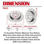 Set of 2 Drilled Brake Rotors for Ford Flex Taurus Explorer (YYYY-YYYY)