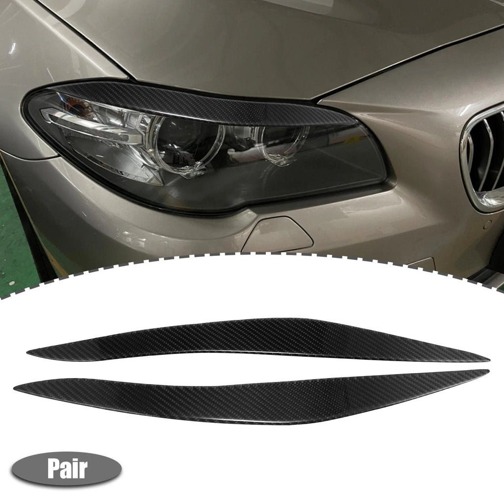 1 Pair Headlight Eyebrow Cover Sticker for BMW F10 (2011–2017) Carbon Fiber
