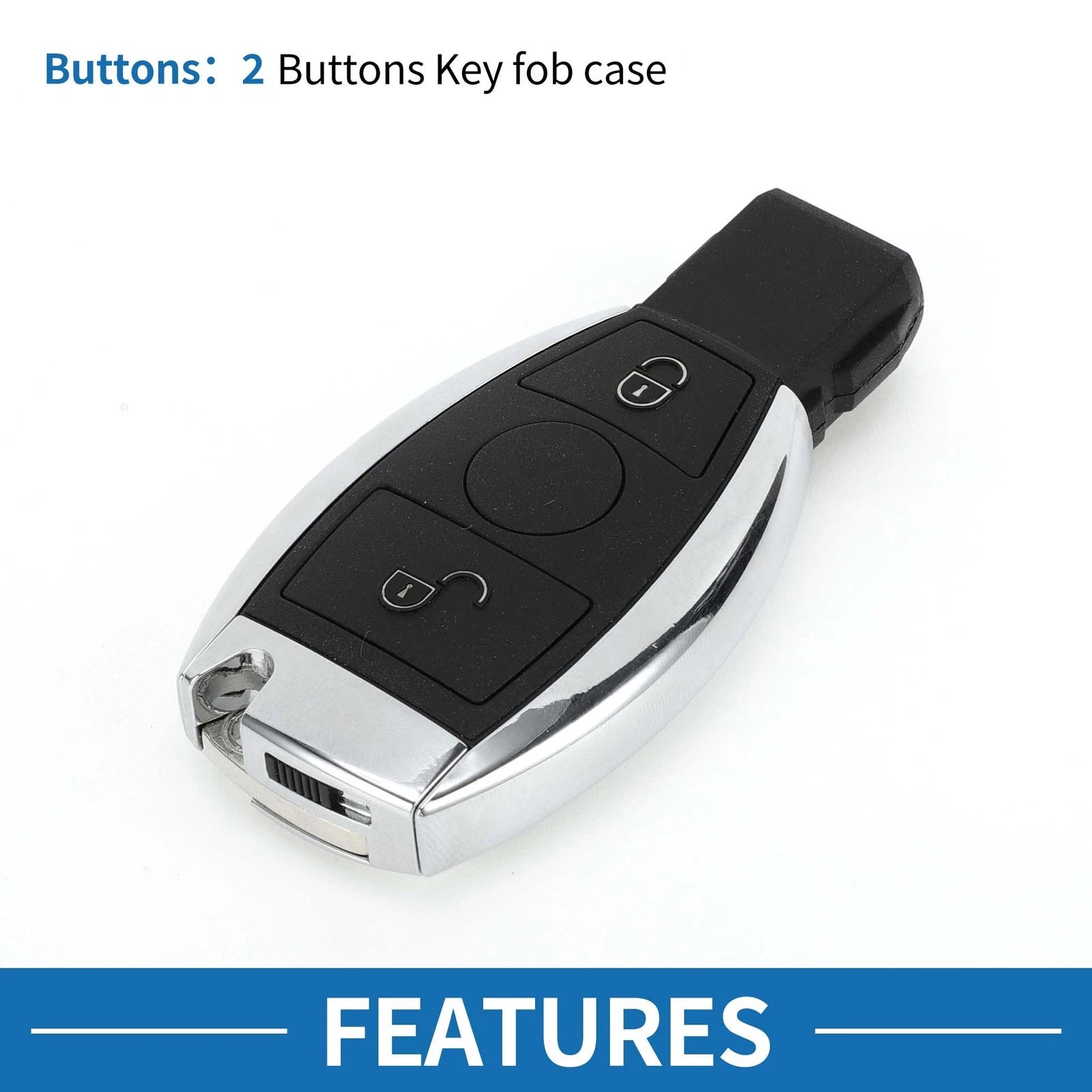 2 Button Keyless Entry Remote Key Shell Case for Mercedes-Benz A Class (2004–2010)