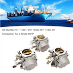 3PCS Carburetor for Yamaha 2-Stroke Outboard Engine (6H1 14301 14302 14303)