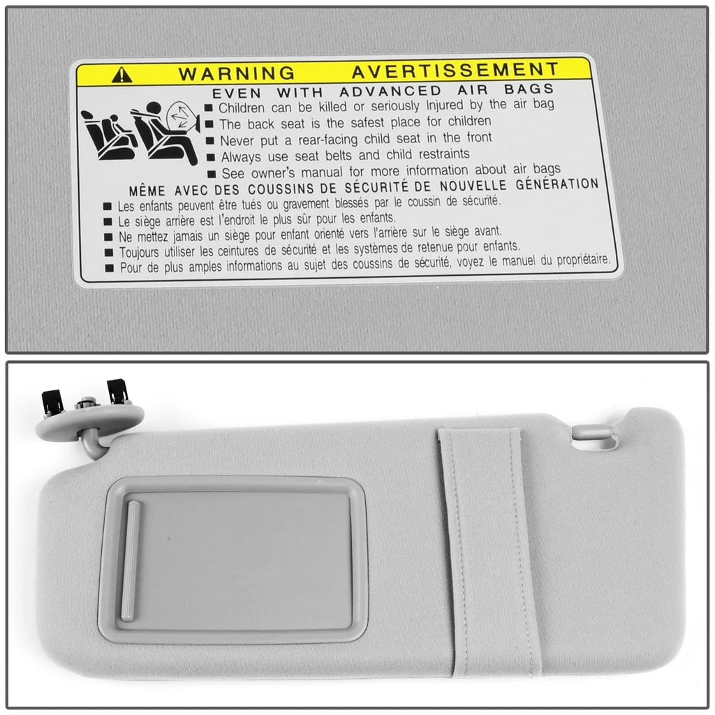 OE Style Interior Left Driver Sun Visor for Toyota Camry (2007–2011) Grey