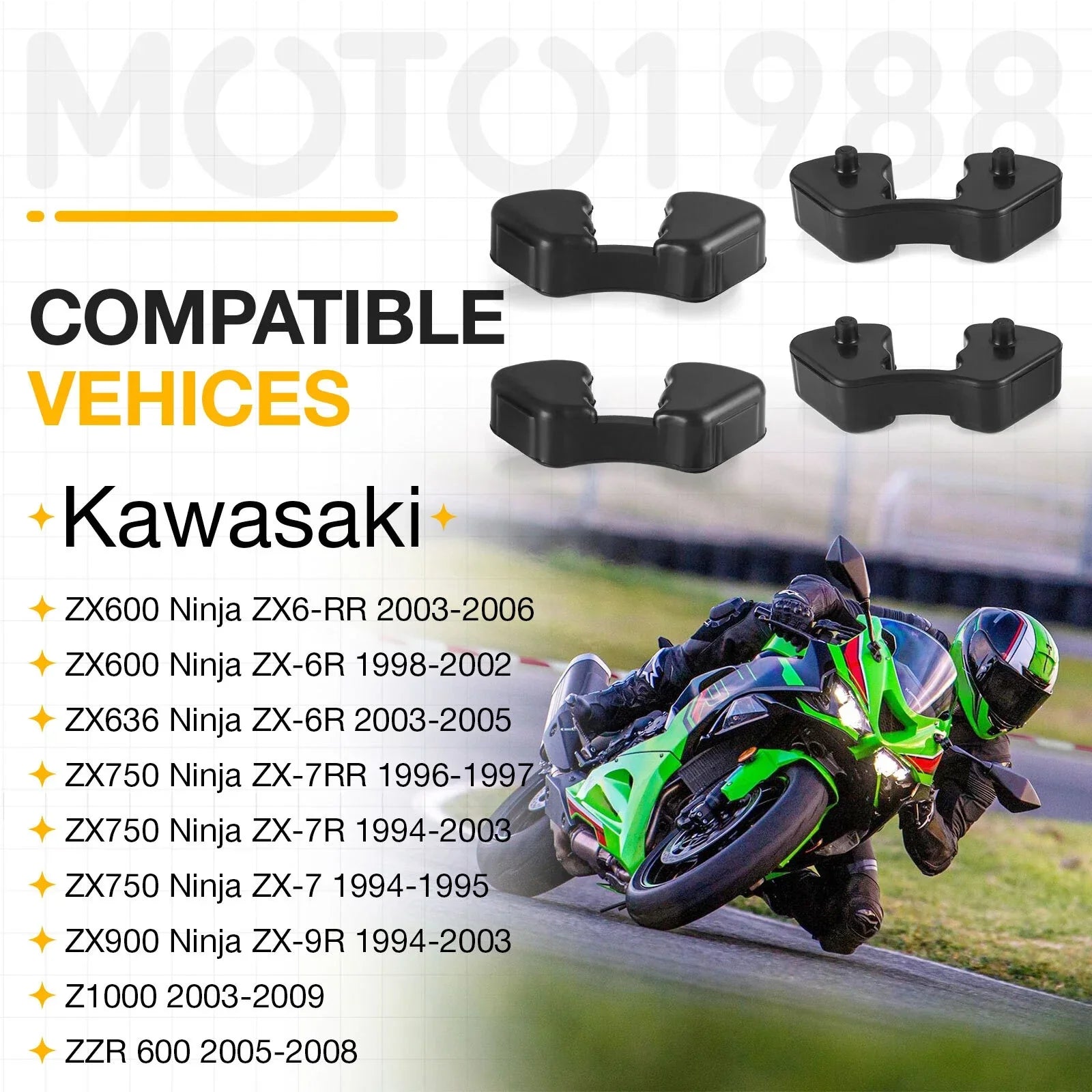4x Rear Rim Hub Dampers for Kawasaki ZZR600 Z1000 (2003–2009)