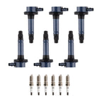 Pack of 6 Ignition Coils + Spark Plugs for Ford Mustang, Mazda 6, CX-9, Lincoln MKT