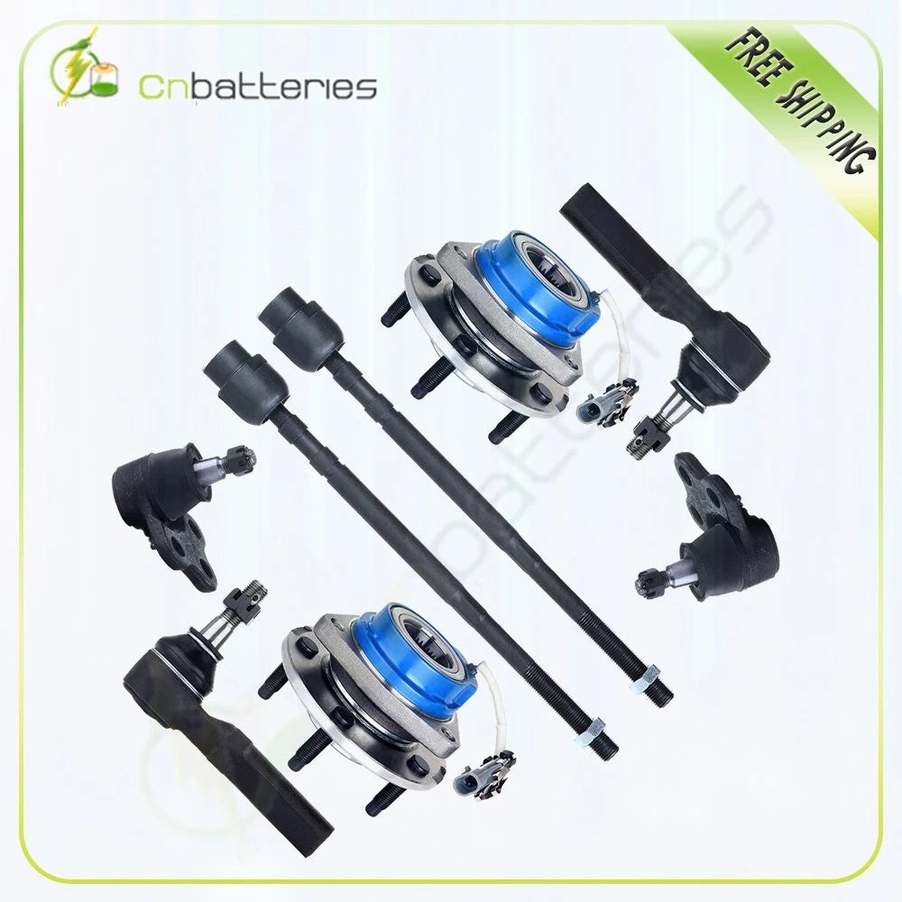Set of 8 Lower Ball Joints Tie Rods Wheel Hub Bearings w/ABS for Impala (2000–2009)