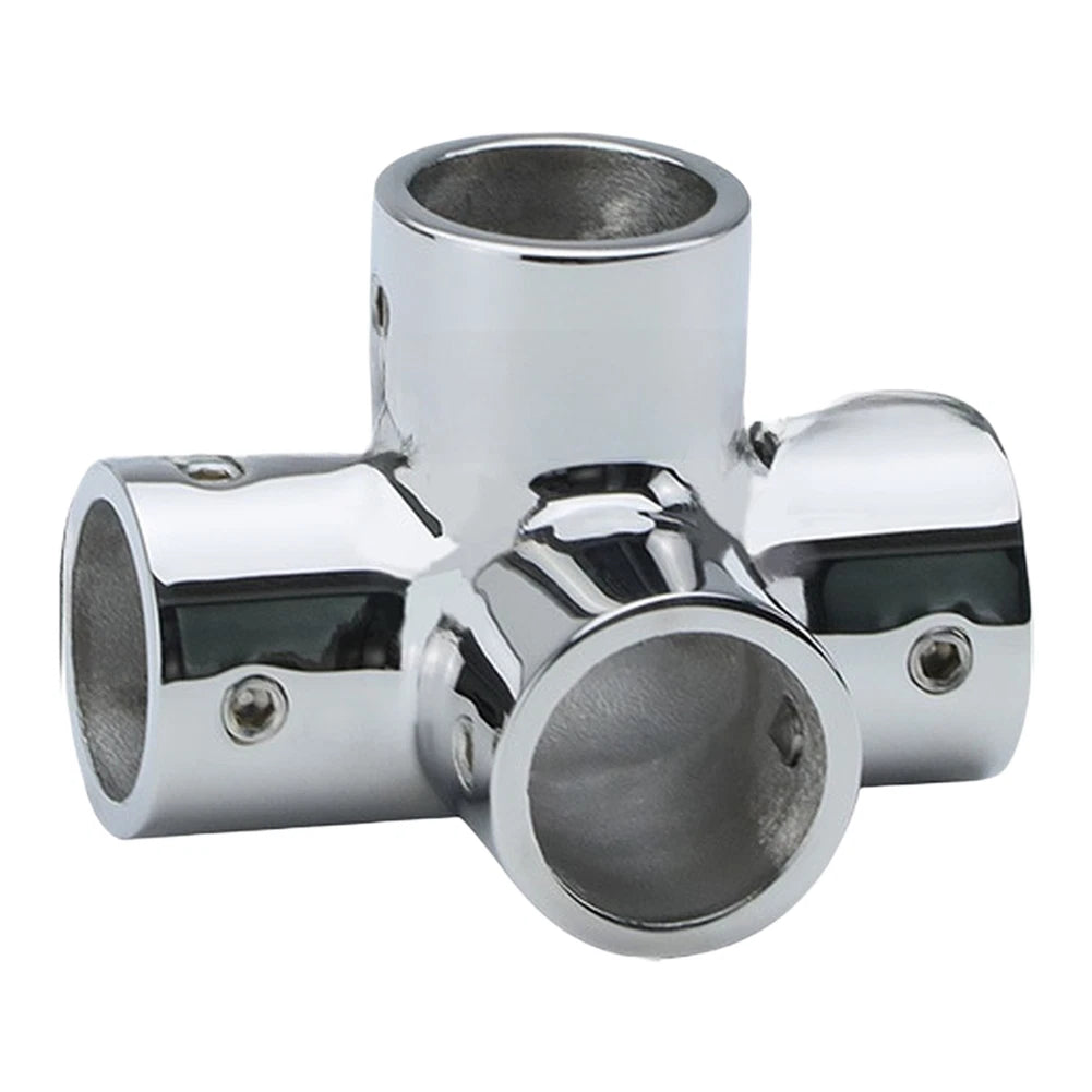 Marine Four Way Rail Fitting for Boat Pipe Connections (316 Stainless Steel)