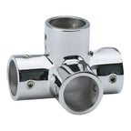 Marine Four Way Rail Fitting for Boat Pipe Connections (316 Stainless Steel)