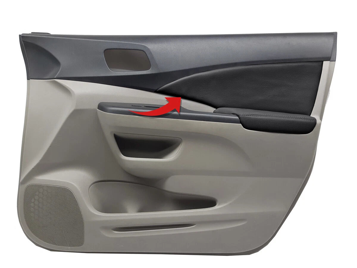 Front Door Panel Insert Cards Cover for Honda CR-V (2012–2016) Black PVC Leather