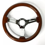 14 in Chrome Wood Slotted Steering Wheel for Chevy Impala (1969–1970)