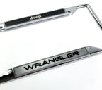 License Plate Frame Chrome w Script Logo for Jeep Wrangler (2007–2018)