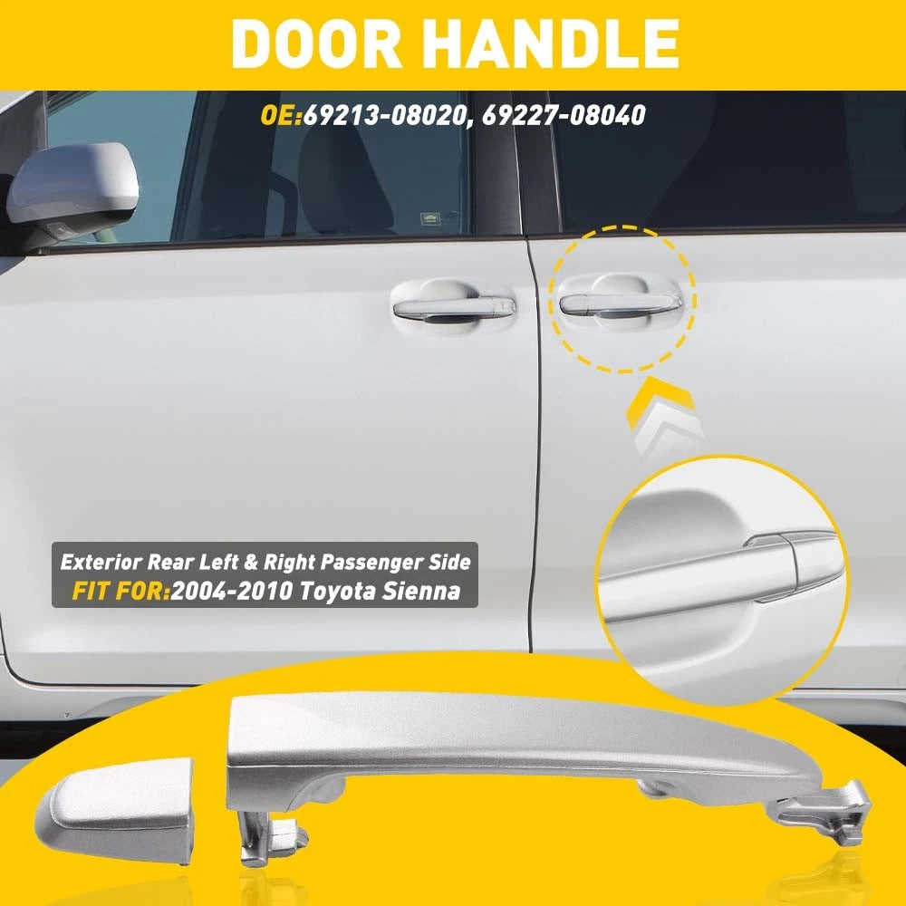 Set of 2 Rear Sliding Door Handles for Toyota Sienna (2004–2010)