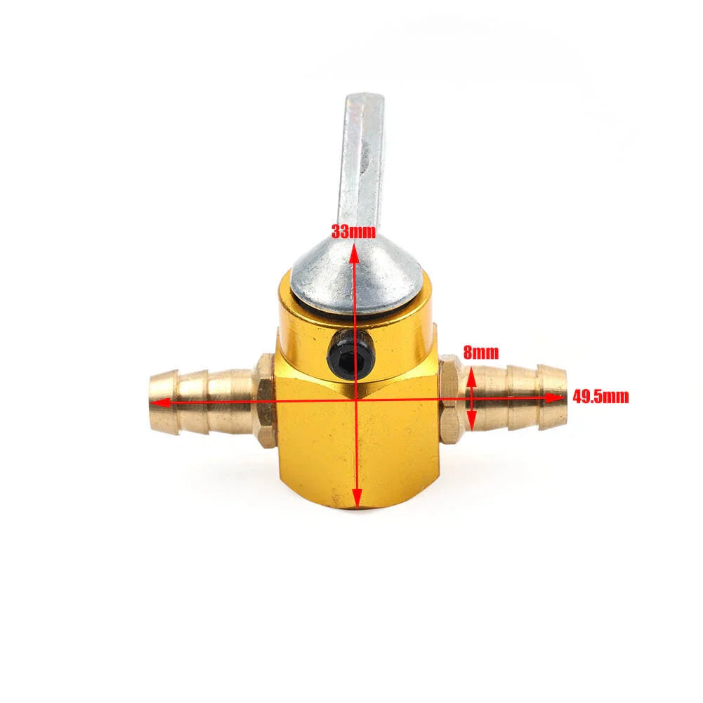 8mm On-Off Fuel Tap Gas Valve Petcock for Motorcycle Inline Yellow