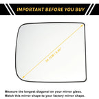 Heated Right Mirror Glass Replacement for Dodge Ram 1500 2500 (2010-2023)