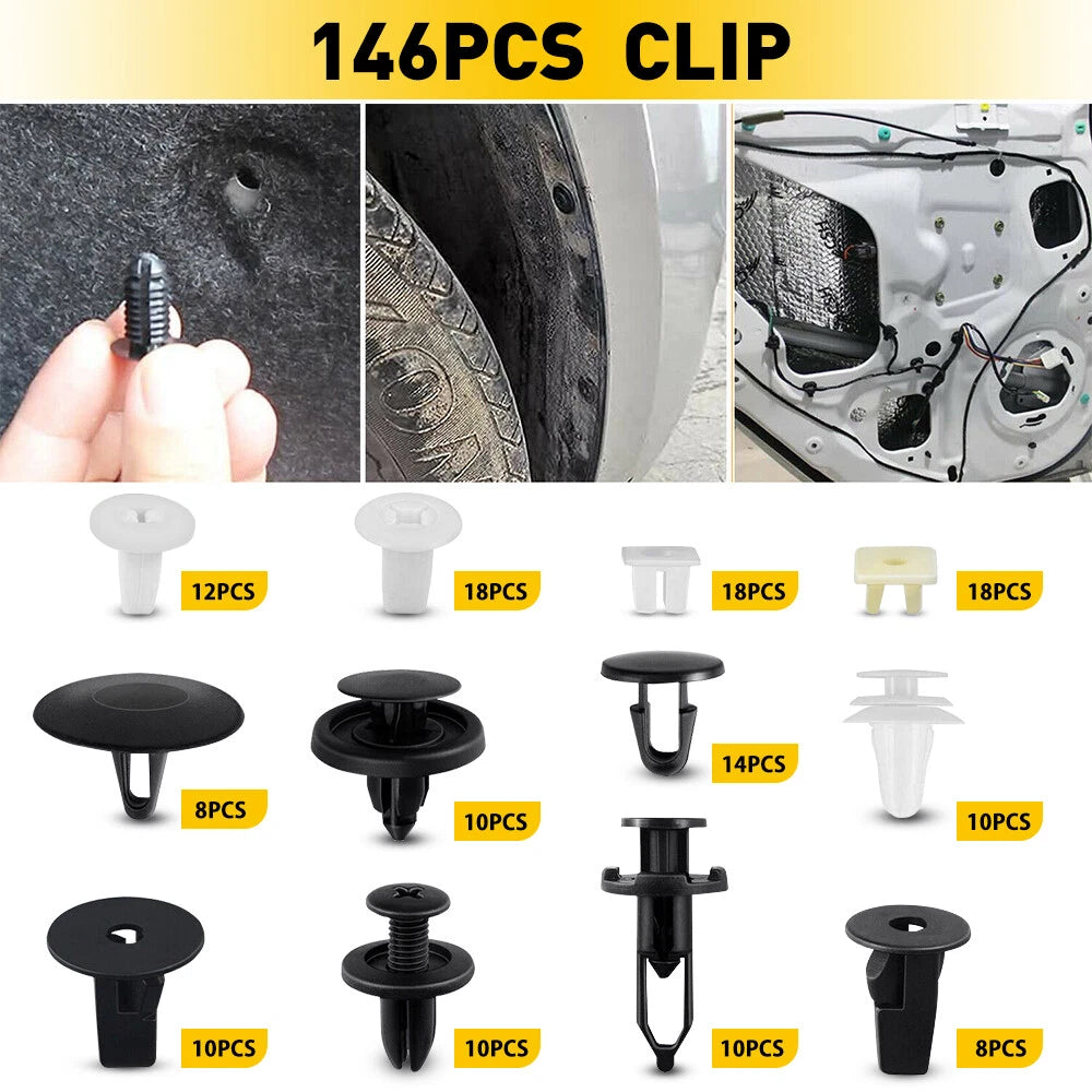 Set of 4 Fender Hood Door Bumper Trim Clips for Universal Fit (All Years)