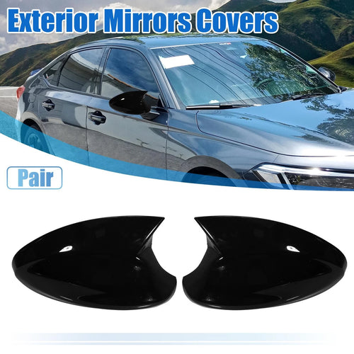 1 Pair Door Wing Rearview Mirror Cover Cap Black for BMW 330xi (2005–2006)