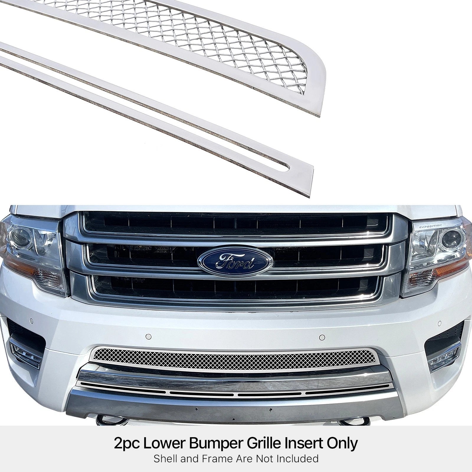 Stainless Steel Chrome Mesh Grille Insert for Ford Expedition (2015-2017)