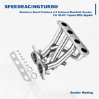 Stainless Steel Polished 4-2 Exhaust Manifold Header for Toyota MR2 Spyder (2000–2005)
