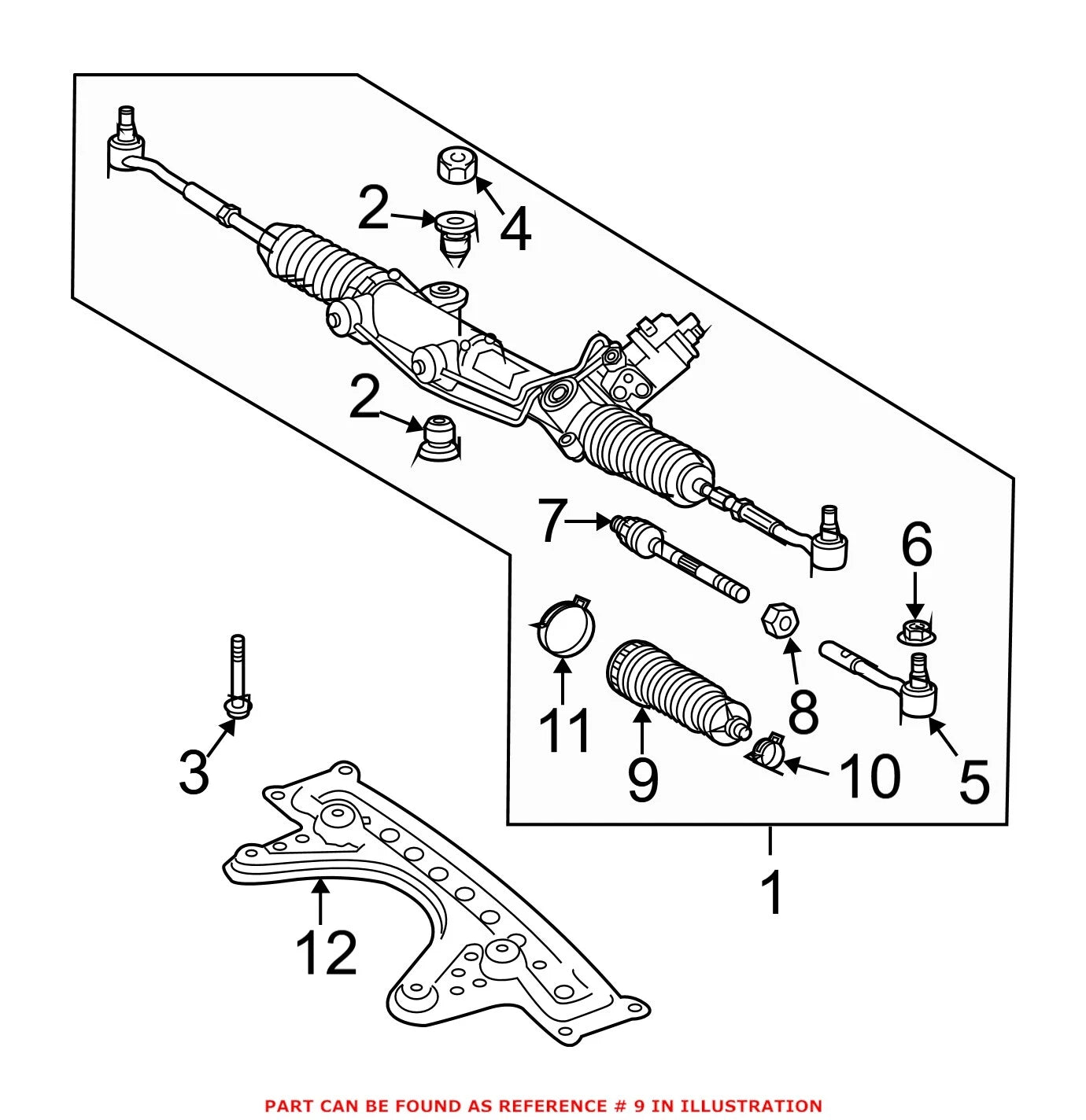 Genuine OEM Front Rack and Pinion Bellows 2034630396 for Mercedes-Benz
