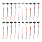 20pcs T Type 9V Snap Clip Connector with Cable - Black Hard Shell