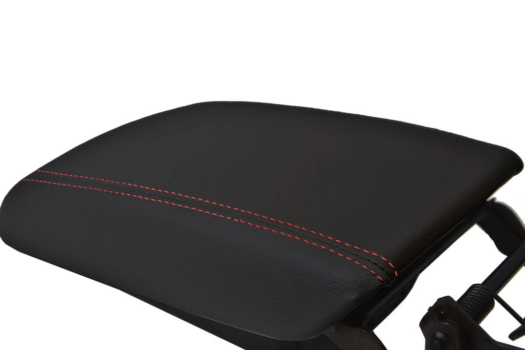 Center Console Lid Armrest Cover Leather for Cadillac SRX (2010–2016) Red Stitch
