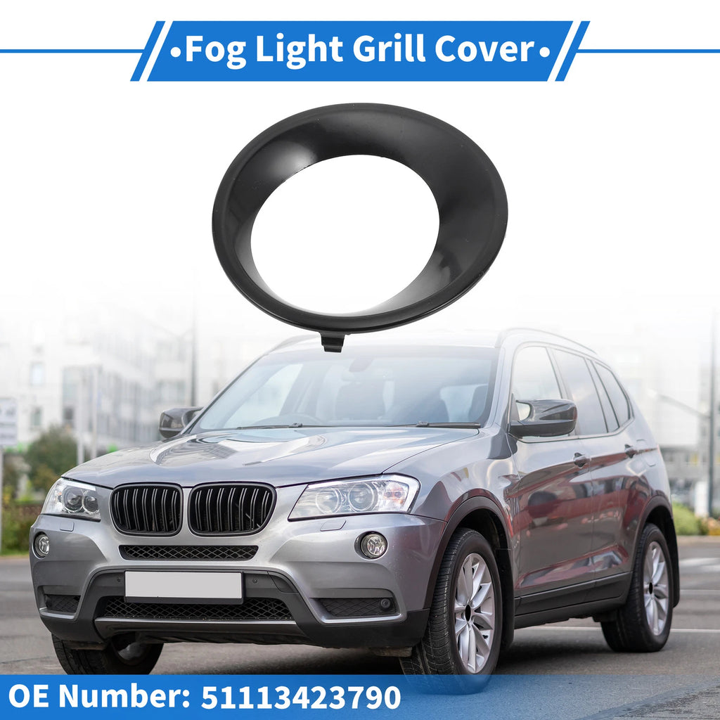 1 Pc Fog Light Grill for BMW X3 (2007–2010) No. 51113423790 Black