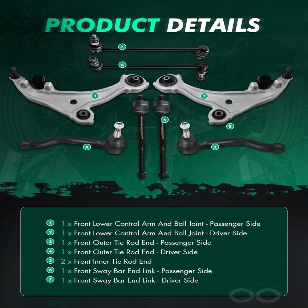Set of 2 Front Control Arms with Ball Joints for Nissan Murano (2011–2012)