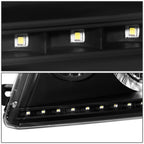 LED Headlights for Ford F150 Lincoln Mark LT (2004–2008) - Black Housing, Amber DRL