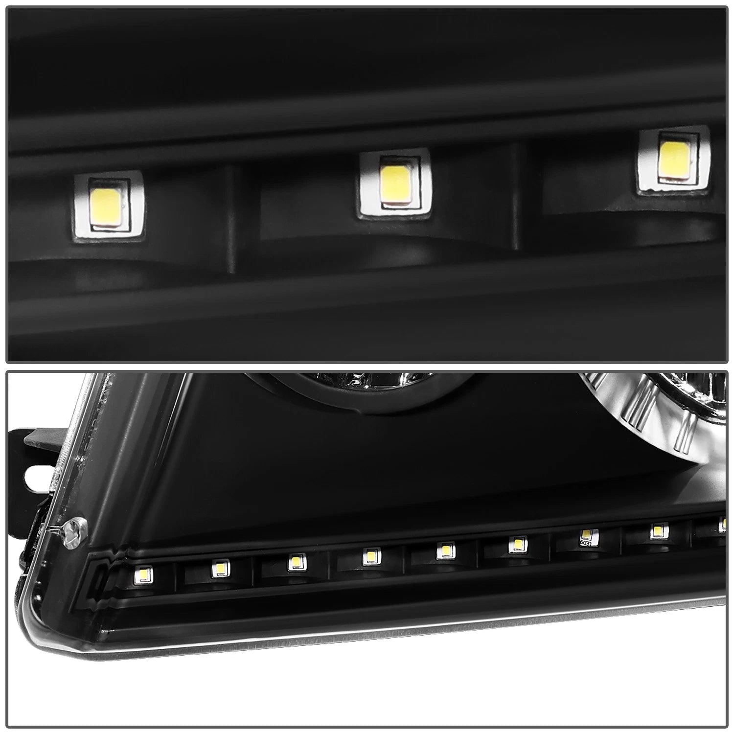LED Headlights for Ford F150 Lincoln Mark LT (2004–2008) - Black Housing, Amber DRL