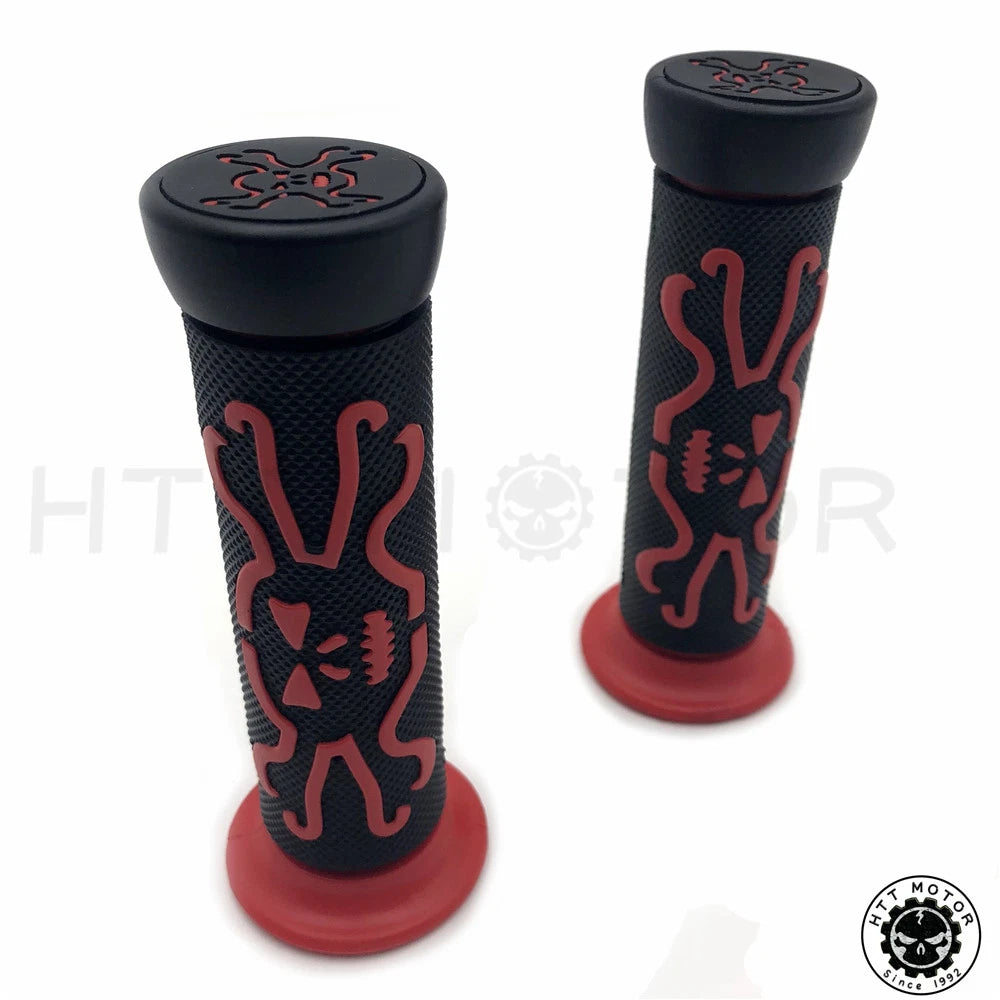 7/8" Red Skull Octopus Hand Grips for Honda CBR 600 F3 F4i 900 RR (1997–2007)