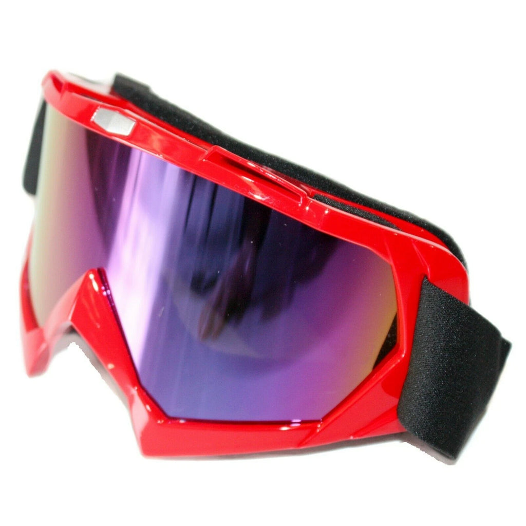 Tinted Red MX Goggles for Motocross Motorbike (Anti-Fog, UV Protection)