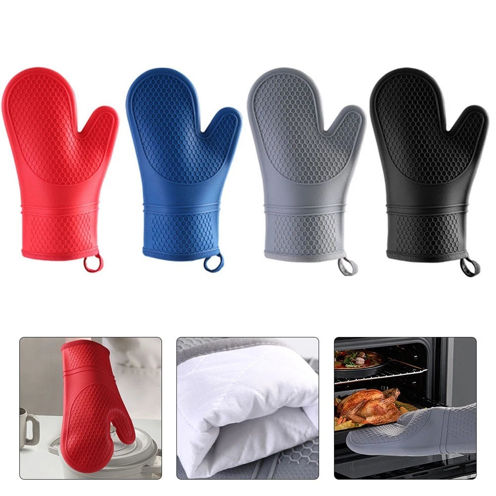 Insulated Microwave Gloves for Kitchen Supplies (Black/Grey/Blue/Red)