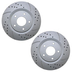Pair of Front Drilled Brake Rotors for Chrysler Dodge Jeep (294mm)